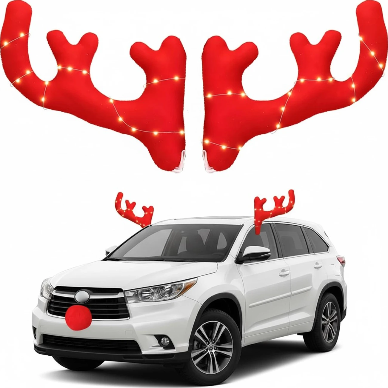 Car Accessories Xmas Gifts - Christmas Car Reindeer Antler Car Decoration