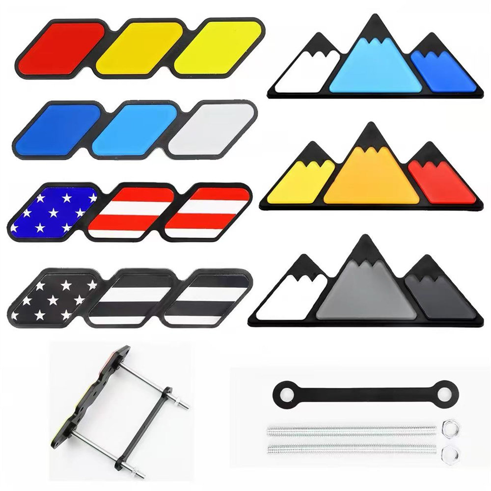 Car Accessories For Winter - 1Pc Aluminum 3D Tri Color Snow