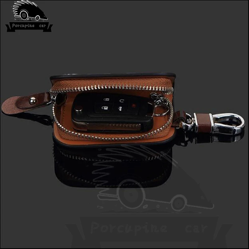 Wood grain Leather Car Key Hol - Car Key Signal Blocker 评论和价格