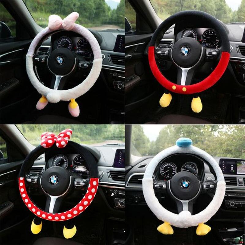 Cute Disney Plush Steering Whe - Car Accessories For Winter 评论和价格