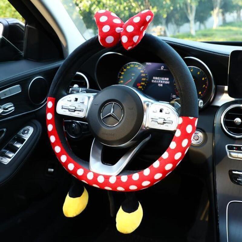 Cute Disney Plush Steering Whe - Car Accessories For Winter 评论和价格
