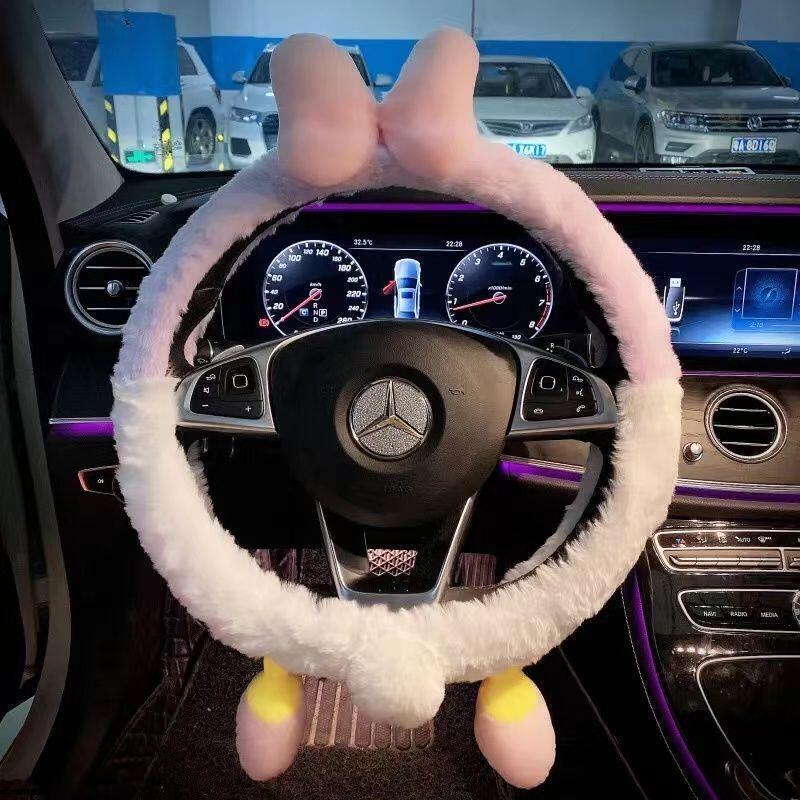 Cute Disney Plush Steering Whe - Car Accessories For Winter 评论和价格