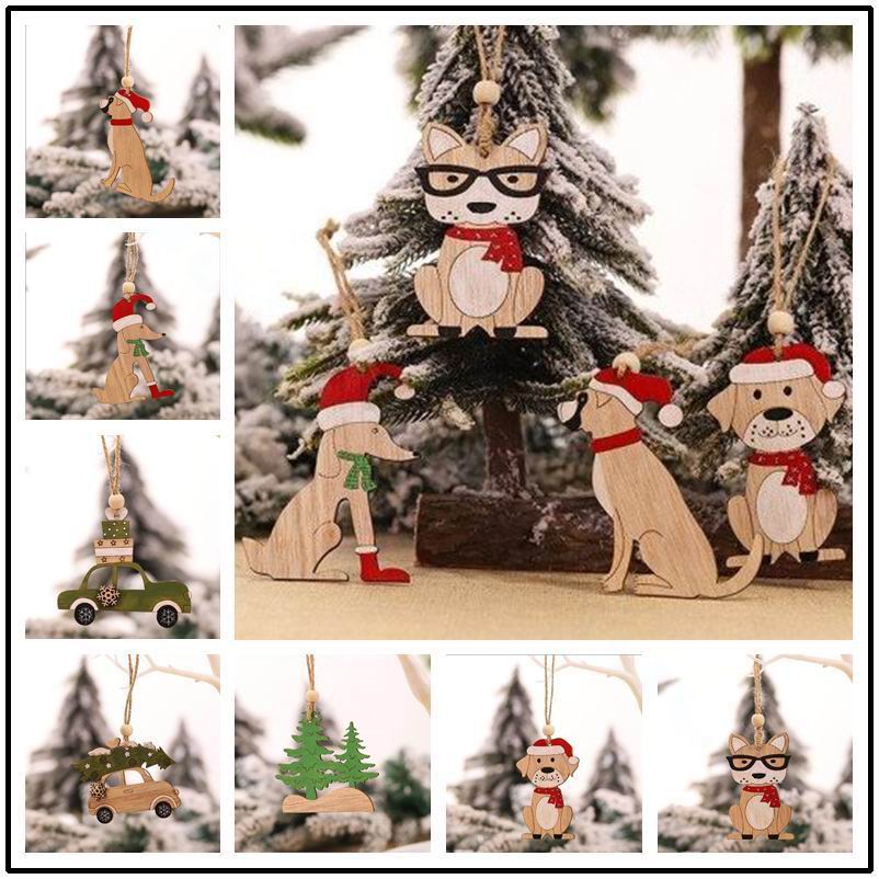 8 PCS christmas pendant  woode - Car Accessories Xmas Gifts 评论和价格