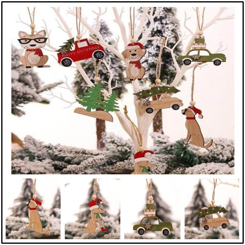 8 PCS christmas pendant  woode - Car Accessories Xmas Gifts 评论和价格